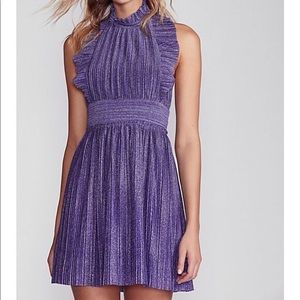 Free People Pleated Shine Fit & Flare Dress